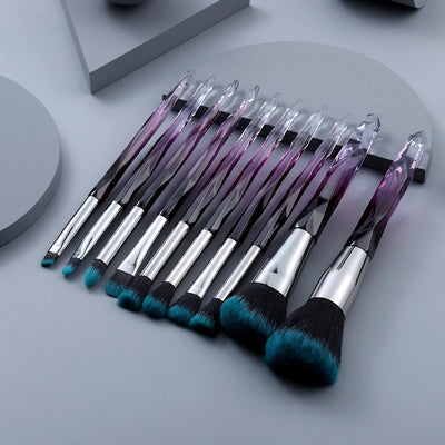 5-10 purple makeup brush quality synthetic foundation, loose powder contouring concealer eyeshadow, professional makeup tool