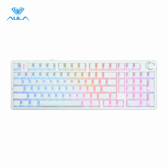 AULA F99Pro Light Feather Version Noiseless Switch Gasket Structure Hot-swap RGB Mechanical Keyboard with Media Knob