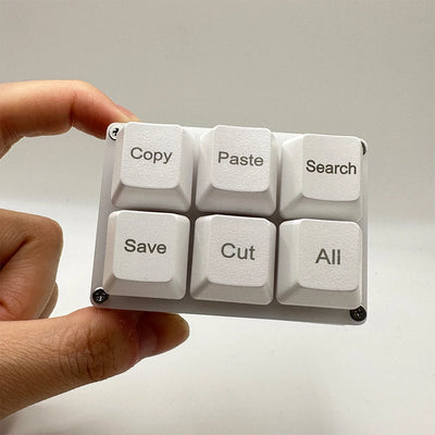 6Keys Copy Paste Search Save Cut Keyboard One Handed OSU Keypad Programmable Mechanical Shortcut Macro Keyboard for Working Game
