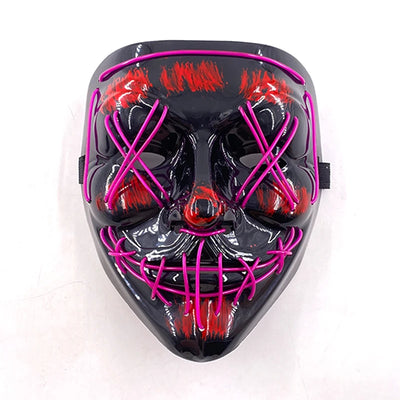 Led Mask Halloween Party Masque Masquerade Masks Neon Light Mask Mascara Horror Maska Glowing Purge Mask Glow In The Dark