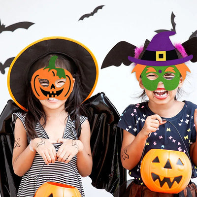 Halloween Pumpkin Ghost DIY Mask Children's Ghost Festival Party Makeup Dance Props Halloween Decoration Supplies Felt Eye Mask