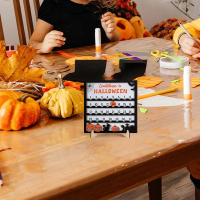 3D Halloween Countdown Wooden Wall Hanging Ornament - Festive Home Decoration for Halloween Season