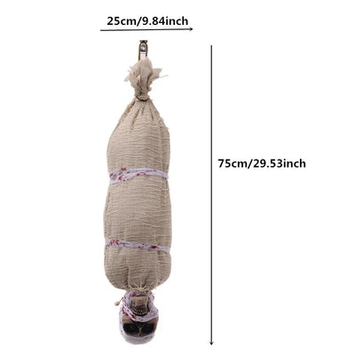 1PC Halloween Hanging Animated Decorations Talking Shaking Scary Clown with Chain Voice Control Outdoor Yard Haunted House Prop
