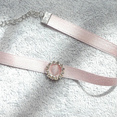 Fashion Choker Necklace For Women Lovely Pink Lace Pearl Heart Pendant Short Clavicle Necklace Aesthetic Jewelry Gift For Her