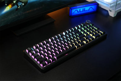 AULA F99Pro Light Feather Version Noiseless Switch Gasket Structure Hot-swap RGB Mechanical Keyboard with Media Knob
