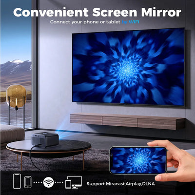 1080P Native Android Projector 1920*1080P Support 4K Bluetooth WIFI Electronic Keystone Correction Focus Beam Protable Projector