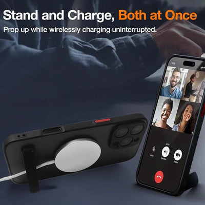 UYUXIO Magnetic Mobile Phone Case with Stand for iPhone 16 Pro Max 15 14 Plus 13 12 Mini 11 Translucent Cover with Kickstand