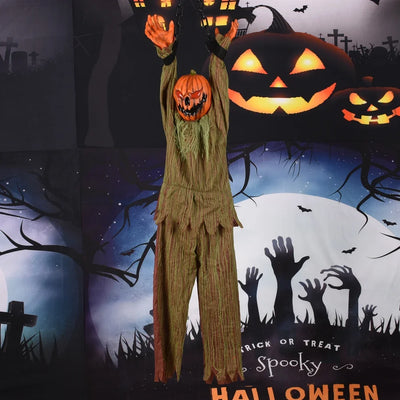 1PC Halloween Hanging Animated Decorations Talking Shaking Scary Clown with Chain Voice Control Outdoor Yard Haunted House Prop