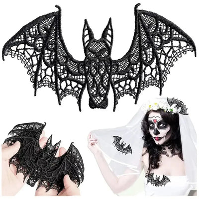 Realistic Bat Halloween Festival Decoration Lace Bat Pendant Multi-purpose Halloween Decoration for DIY Clothing Home Decoration