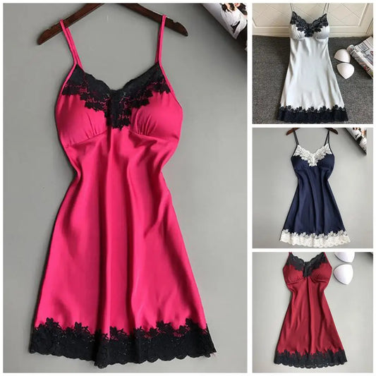 Women Nightie Great Patchwork Women Nightie All Match Pajamas  Sexy Women Nightie for Home