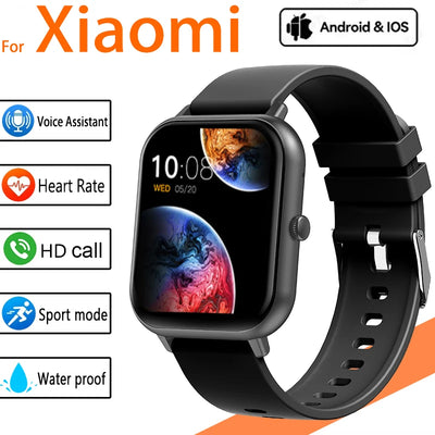 For Xiaomi 2025 New Smart Watch Men Bluetooth Call Fitness Tracker Heart Rate IP68 Waterproof Smart Watch Men Women IOS Android
