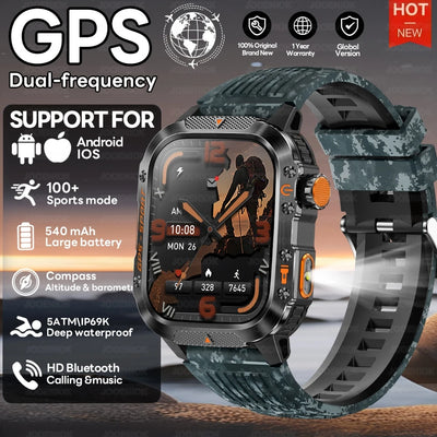2025 New For HUIAWE GPS Smart Watch Men 540 mAh Battery 3ATM Waterproof Smartwatch Compass Altimeter Barometer Sport Bracelet