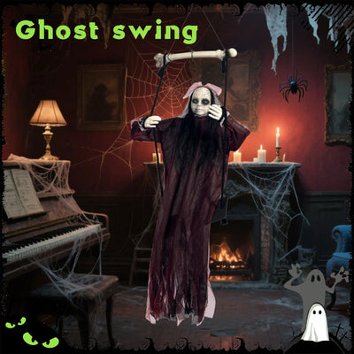 Halloween Swing Hanging Decoration Funny Swing Electric Light Sound Horror Trick Decoration Holiday Atmosphere Layout Background