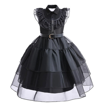 2025 Halloween Horror Children Cosplay Wen. Princess  Add. Black Dress ATF Family Casual Cute Dress For Holiday Party Set