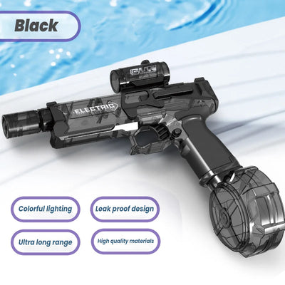 Summer New Water Gun Fully Automatic Continuous Electric Water Gun Simulated Flame Sensor Light Large Capacity Pool Tools