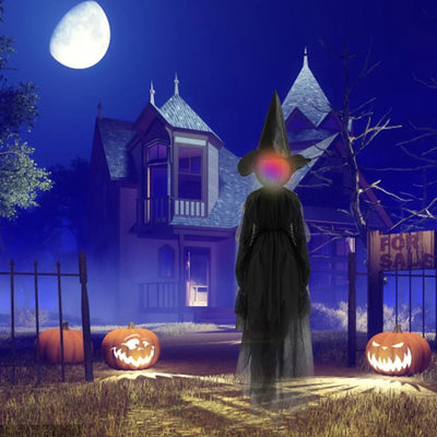 1.5M Halloween Light-up Witches Voice Control Screaming Witches Scary Decoration Sound Activated Witches Holding Hands for Home