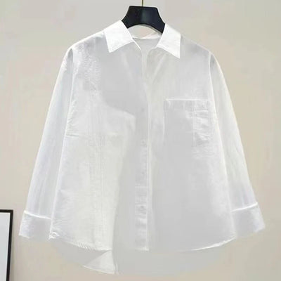 Shirt And Blouse Turn-down Neck Solid Long Sleeved Loose Women Top Casual Single Breasted Spring Simple Streetwear Pink Clothing