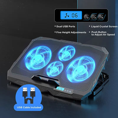 Laptop Cooling Pad,Laptop Cooler with 4 Quiet Fans for 12