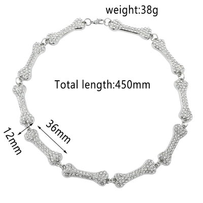 Bone Bead Necklace - 10-Segment Skeleton Spine Pendant, Gothic Jewelry Gift for Men & Women, Edgy Bohemian Accessories