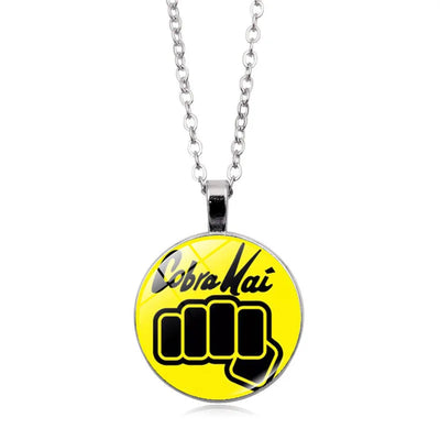 3 Anime Cobra Kai Necklaces Daniel LaRusso Movie Karate Kid Cosplay Prop Necklace Pendant Men and Women Jewelry Gifts