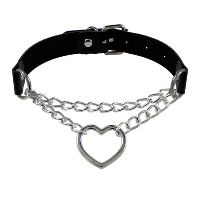 Round Layered Necklace Black Chain Necklaces for Women Men Pu Leather Gothic Punk Statement Choker Necklace Cosplay Jewelry