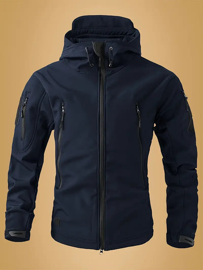 2025 New Fashionable Shark Skin Soft Shell Jacket Men's Tactical Windproof Waterproof Jacket Men's Jacket Hooded Jacket