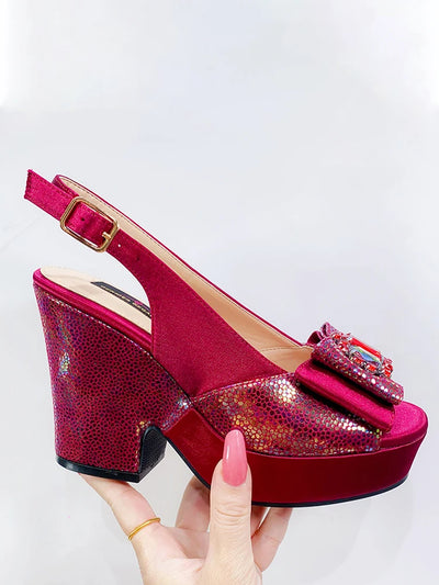 2024 Newest Wedding Women Shoes Nigeria Africa 10cm High Heels Party Gathering Crystal Design Women Shoes Fashion Ladies Shoes