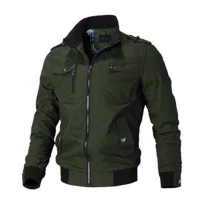 Men's WorkJacket Autumn Fashion Solid Color Pure Cotton Soft Shell Windproof Outdoor Hunting Work Jacket Men's Retro Coat