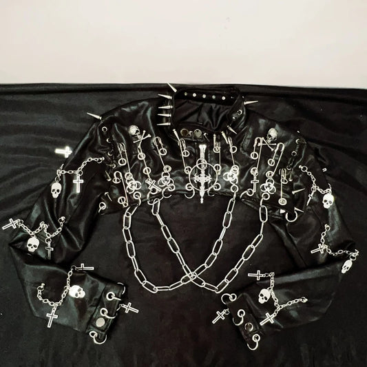 y2k Jacket y2k fashion  gothic Jacket gothic clothes y2k clothes Skull Cross Jacket e girl clothesharajuku Jacket vintage Jacket