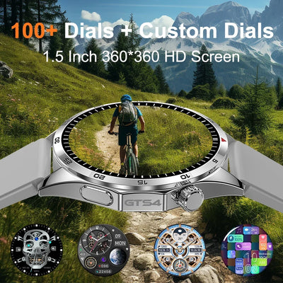 LT09 WATCH GTS4 Smart Watch Men IP68 Waterproof 1.53 HD Screen 360*360 Bluetooth Call 330mAh Blood Oxygen Smartwatch For Men