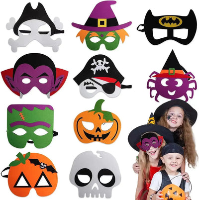 Halloween Pumpkin Ghost DIY Mask Children's Ghost Festival Party Makeup Dance Props Halloween Decoration Supplies Felt Eye Mask