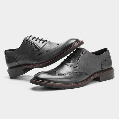 Brogue Genuine Leather Men Derby Shoes Thick Sole Men Formal Dress Shoes Men Leather Shoes #AL712