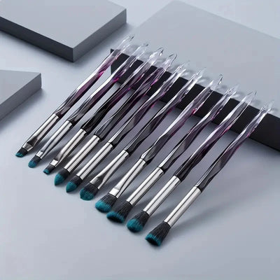 5-10 purple makeup brush quality synthetic foundation, loose powder contouring concealer eyeshadow, professional makeup tool