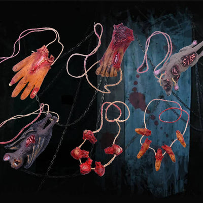Horror Halloween Ornament Hanging Pendant Scary Bloody Mouse Bat Finger Hanging Props Haunted House Halloween Party Scary Props