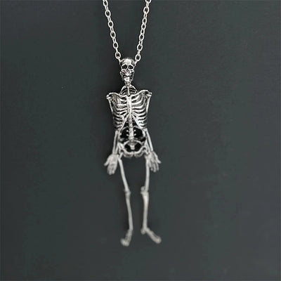 13cm Skull Necklace Fashion with Skeleton Pendant Necklace A Necklace with Limbs That Can Be Moved and Manipulated Like A Doll