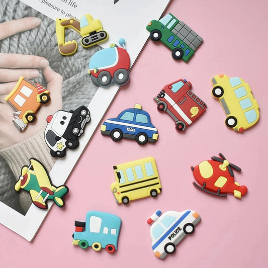 6Pcs Creative Cartoon Car Fridge Magnets For Kids Small Size Magnetic Fridge Magnet Transportation Magnets