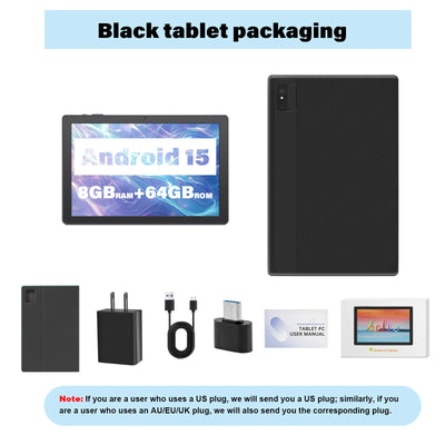 ANRY 10.1 Inch Tablet Octa-core Android 15 8GB(4+4 Expand) RAM+64GB ROM 5000Mah IPS Display A523 Dual Camera 5G Wifi 6 Tablet