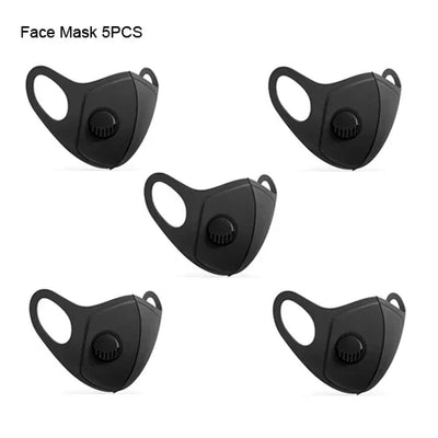 Reusable Black Anti Dust Mask PM2.5 Breathing Filter Valve Face Mouth Masks Cover Washable Anti Fog Haze Respirator Men Women