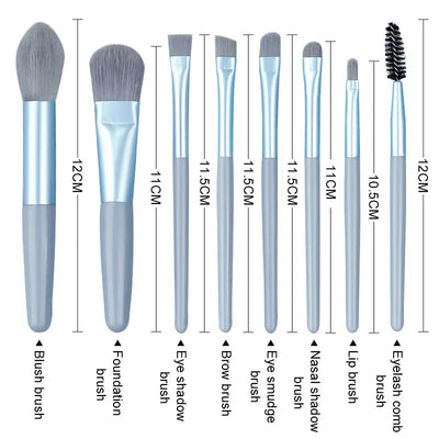 Makeup Brushes 8Pcs Set Travel Makeup Brush Kit with Bag Mini EyeShadow Foundation Loose Powder Blush Detail Brush Beauty Tools