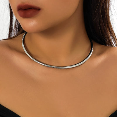 Elegant Simple Chunky Circle Torques Necklace for Women Trendy Choker Collar 2023 Fashion Jewelry on the Neck Accessories Female