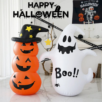 Halloween Inflatable Pumpkin Scary Ghost Model Windproof Stacked Inflatable Pumpkins Horror Festival Theme  Courtyard Haunted Ho