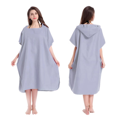Microfiber Hooded Towel Men Women Swim Beach Travel Quick Dry Changing Robe Cape Bath Towel Bathrobe Surf Poncho Sauna Play