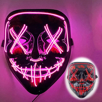 Led Mask Halloween Party Masque Masquerade Masks Neon Light Mask Mascara Horror Maska Glowing Purge Mask Glow In The Dark