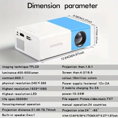 Proyector inteligente 2025 de 1000 lúmenes, WiFi 6, Bluetooth 5.3, Android 12 con enfoque automático, 4K HD para cine en casa y camping al aire libre.