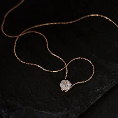 ANENJERY 316L Stainless Steel Zircon Thin Clavicle Chain Necklace for Women Festive Party Jewelry Wholesale