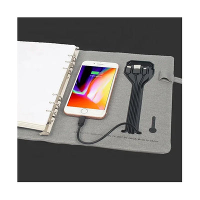 Hot Trending Smart Notebook With Power Bank Agenda Powerbank Notebook Pu Leather Wireless Charging With Password Lock With Usb