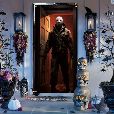 1 piece Halloween men's party theme with mask decoration, suitable for indoor and outdoor entrances, courtyards, and gardens