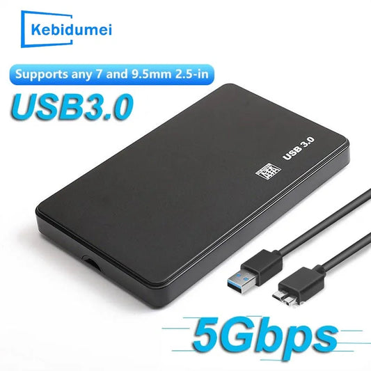 2.5" USB 3.0 HDD Enclosure SATA HDD SSD External Hard Drive Case 5Gbps High Speed External Hard Drive Disk Box for PC Laptop PS5