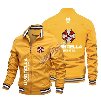 Chaqueta de béisbol de moda nueva, chaqueta fina para hombre de las cuatro estaciones, chaqueta con el logotipo de Umbrella Corporation, chaqueta de locomotora, chaqueta bomber.