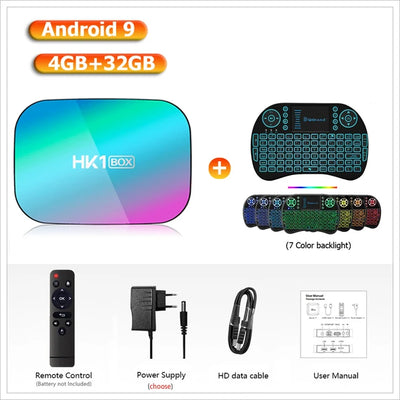 Smart TV Box Android  9.0 4K 100m 1080P HK1 Box amlogic S905X3 Dual WiFi 4GB RAM 32GB 64GB ROM HK1BOX Set Top Box